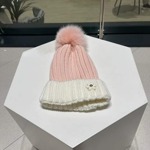 Chanel Tops - Chanel Two Tone Knit Beanie